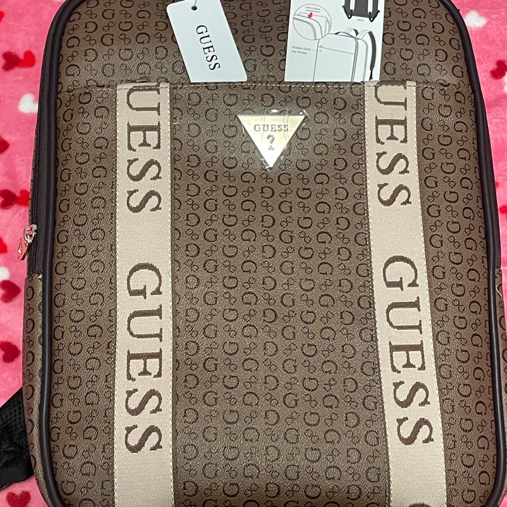 Guess Brown Monogram Backpack